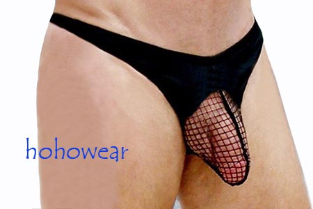 Sexy Men's Stretchy Net Pouch Thong Underwear
