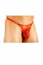 Mens Lace See-Thru G-String Panties Underwear #111