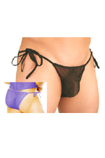 Mens Fish-Net Lace Up Bikini Brief Underwear #229