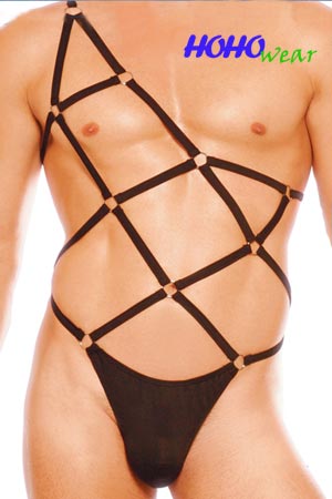 Sexy Mens Spider Net Stretchy Singlet Bodysuit Party wear